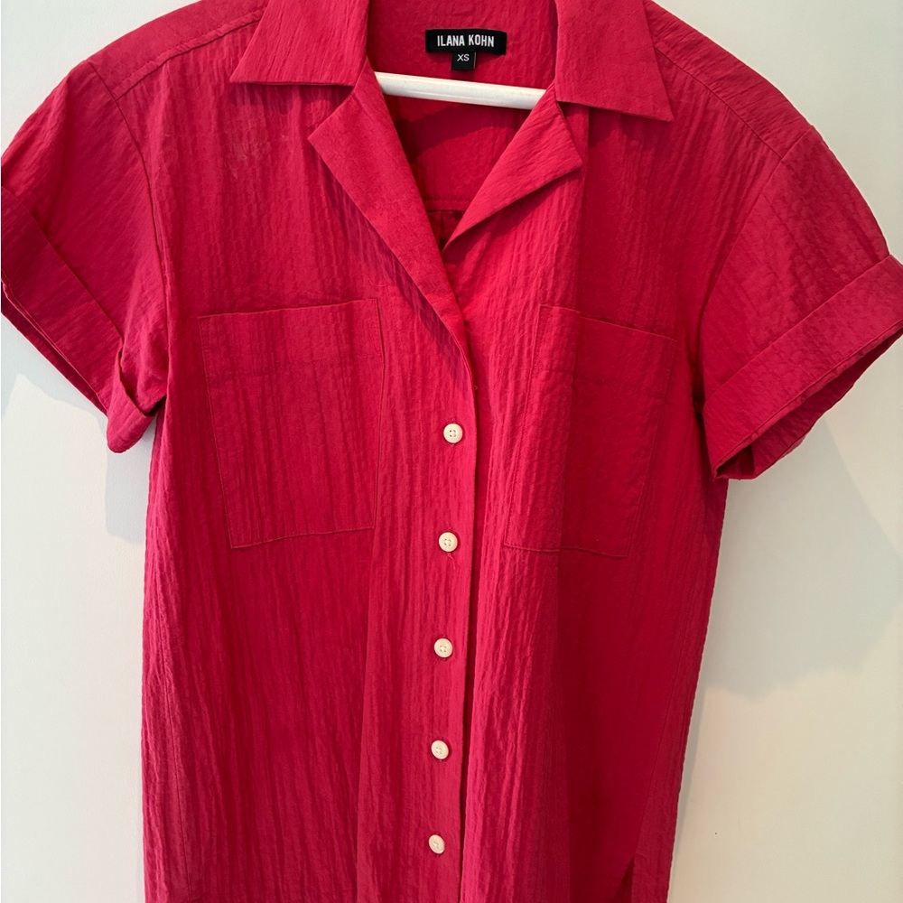 Ilana Kohn Vibrant Red Button-Down Shirt